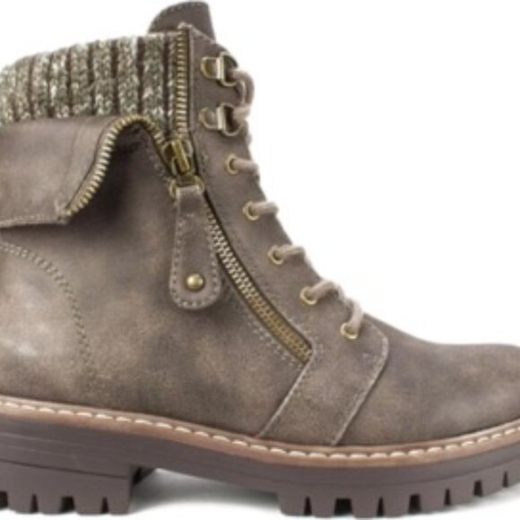 CLIFFS BY WHITE MOUNTAIN Mandy Women's Casual Lace-up Ankle Boot Stone 6M - Picture 1 of 6